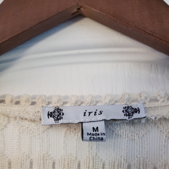 Iris Cream long sleeve lace shorts romper S NWT - Picture 4 of 5